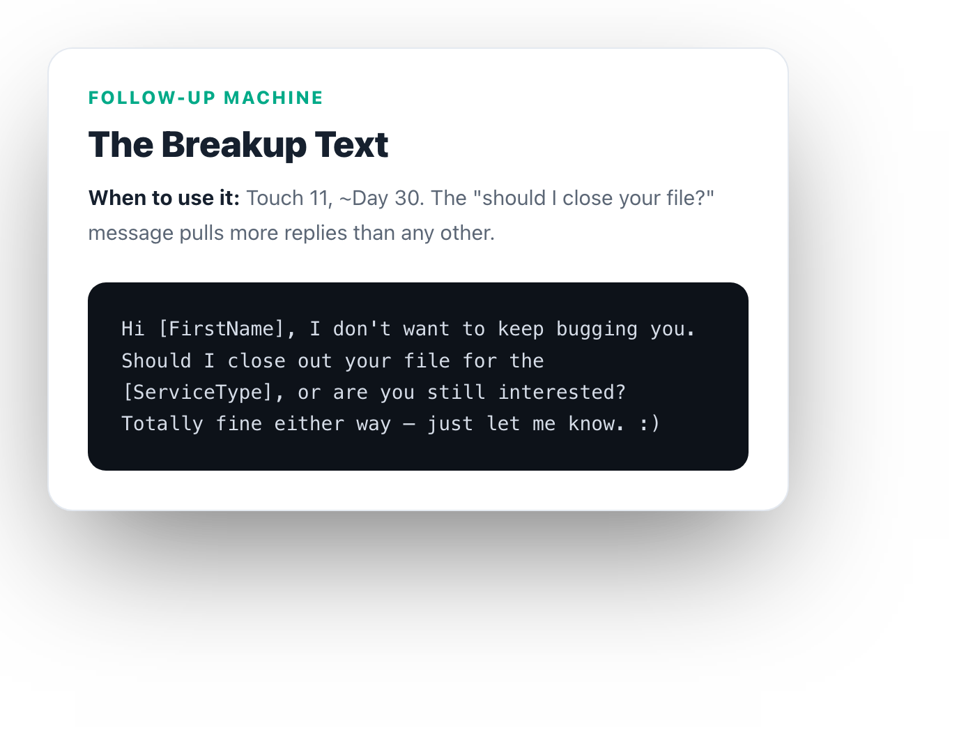 The Breakup Text follow-up prompt