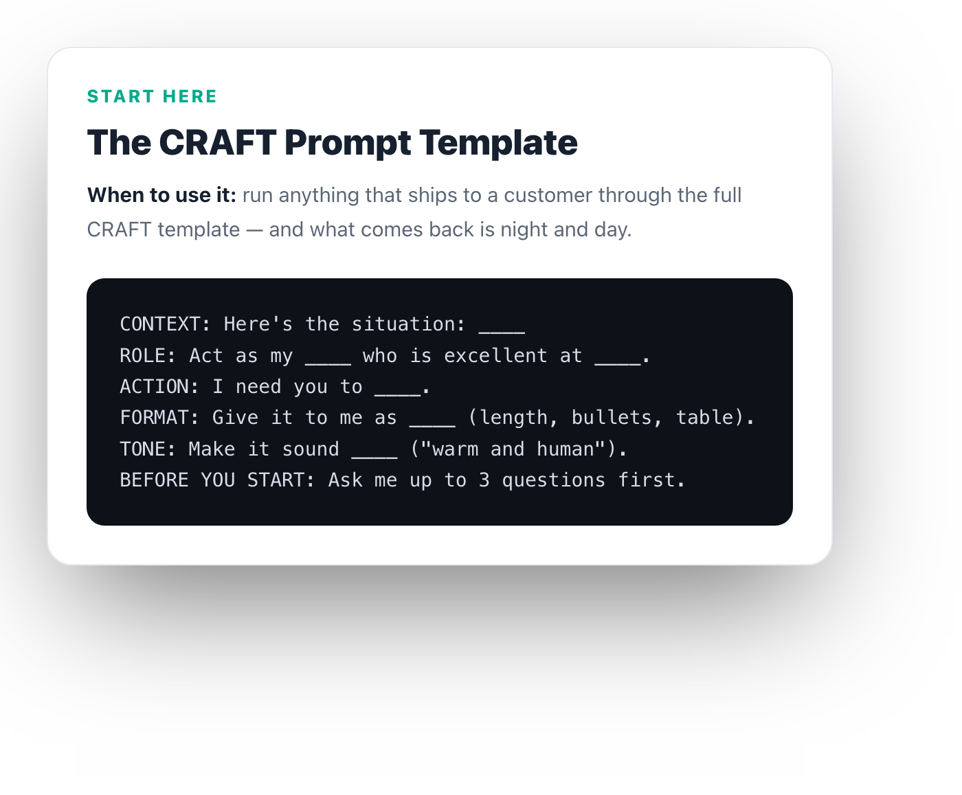 The CRAFT Prompt Template